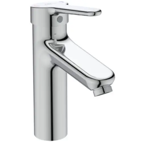 Ideale Standardarmatur aus Chrom mit schwenkbarem Auslauf. Die robuste Konstruktion sorgt für einfache Bedienung und Funktionalität im Badezimmer oder in der Küche.